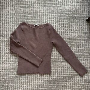 Abercrombie & Fitch Chocolate Brown Ribbed Long Sleeve Sweater